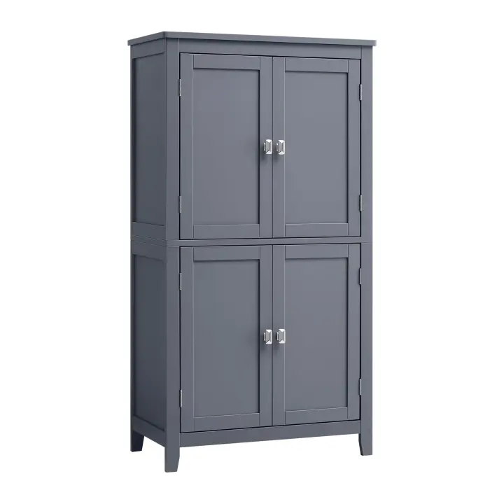 Armario multifuncional para baño, mueble de baño y cocina con 4 puertas y estantes regulables, mucho espacio de almacenamiento - 1