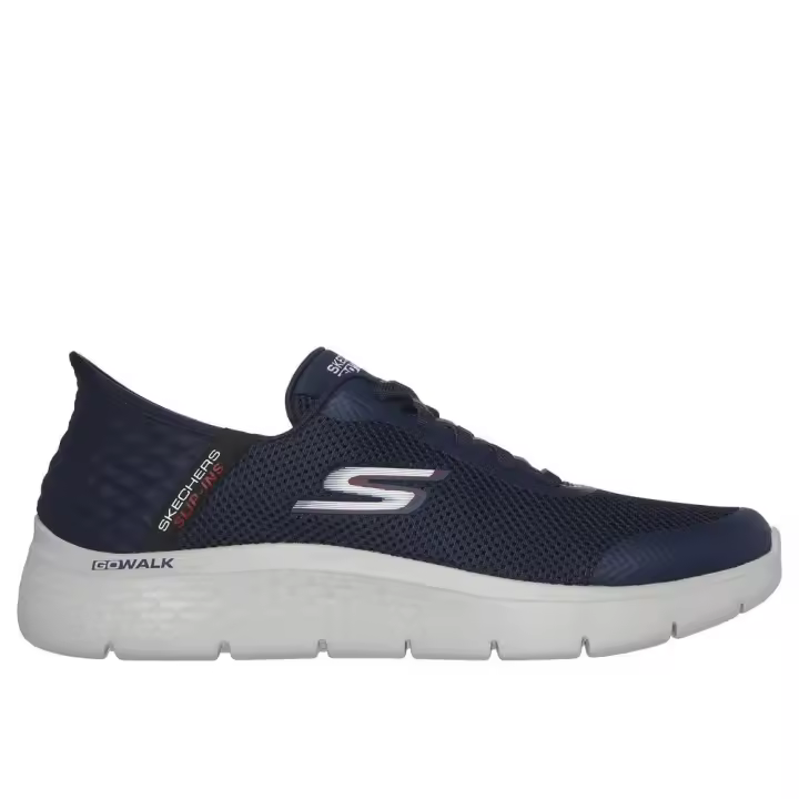 Cómoda  Deportiva hombre Skechers SLIP-INS: GO WALK FLEX - HANDS UP azul. Plantilla Skechers Air-Cooled Memory Foam® Skechers Hands Free Slip-ins cálzate sin manos Altura Tacón bajo (1-3 cm) Referencia 216324-NVY - 1