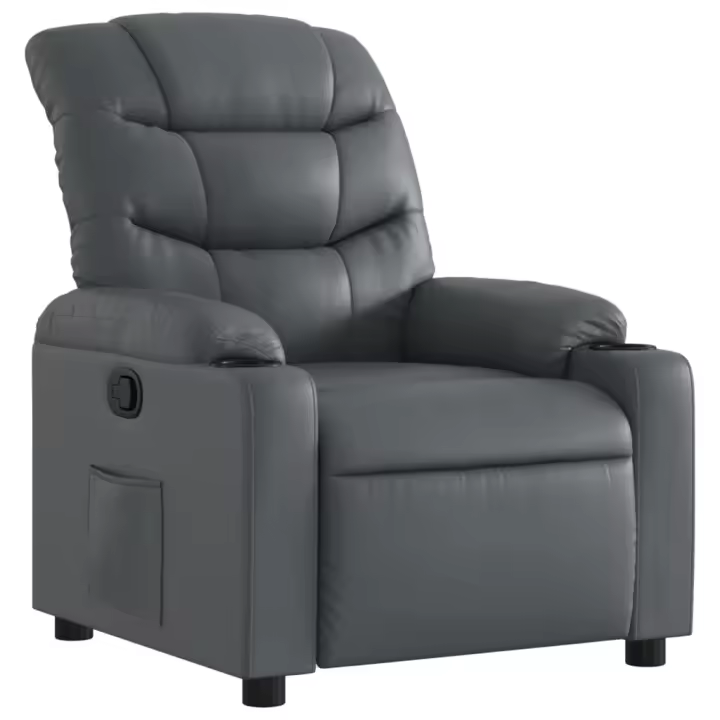 vidaXL Sillón reclinable de cuero sintético Negro, Crema, Marrón Sillon Dormitorio Sillon Comodos Silla Relax Sillón Sofá - 1