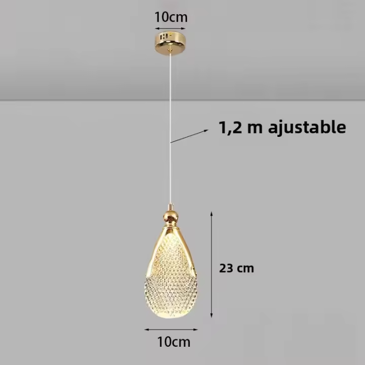 Lámpara Colgante Larga De Línea Moderna Y Sencilla Para Dormitorio Y Sala De Estar Decorativa Metal LED Fuente De Alimentación AC 90-260V - 1