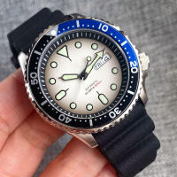 Reloj De Pulsera Hombre SKX Tandorio Diver Acero Inoxidable Movimiento NH36 3.8 Corona 120 Clicks Bisel Pantalla Blanca Luminiscencia Verde Correa De Acero Inoxidable Resistente Al Agua 20 Bar - details 6