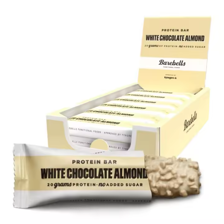 Barebells Protein Bar - White Chocolate Almond -  12 barritas de 55 gramos - 1
