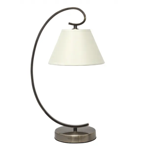 FABRILAMP Sobremesa Concordia 1xe27 Cuero Pantalla Beis 47x20x26 - Diseño Elegante y Alta Calidad - 1