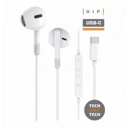 Auriculares Intrauditivos Tech One Tech earTECH TEC1301/ con Micrófono/ USB Tipo-C/ Blancos - 1