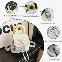 Mochila vaquera para mujer, mochila con cordón, estilo informal, ligera, para el día a día, bolso de mano pequeño, bolso de mano con asa superior, bolso de hombro moderno para viajes, trabajo y compras - details 2