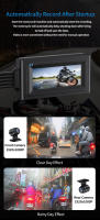 Cámara De Motocicleta DVR WiFi 1080P+1080P Visión Trasera Completa HD Impermeable Con GPS Grabador Negro Box Dual Lente - details 10