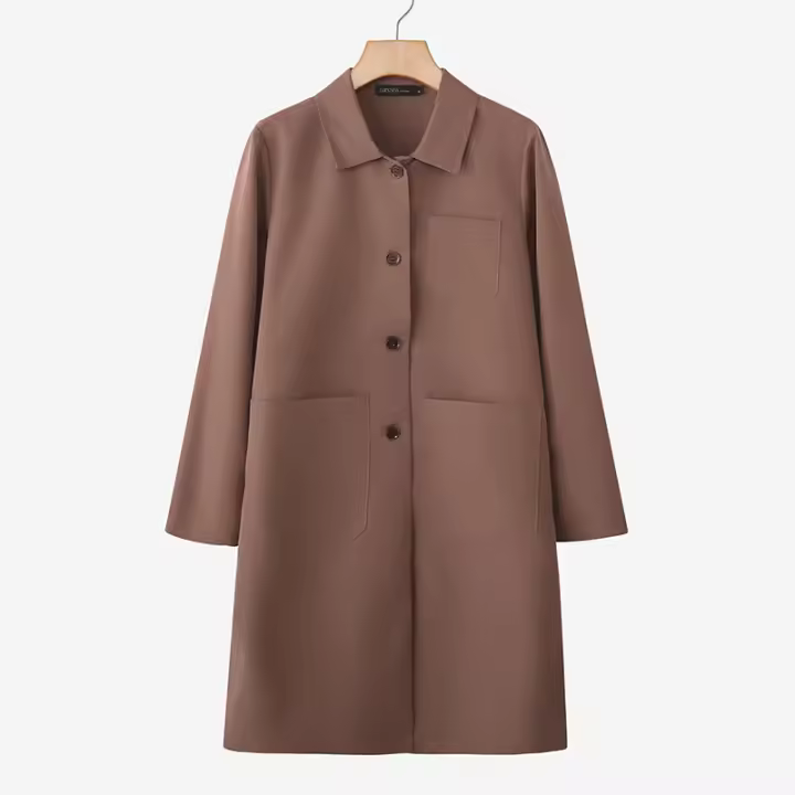 ZANZEA Chaqueta De Verano Para Mujer Estilo Oficina Lapela Cuello Largo Manga Larga Abrigo Elegante Solido Ajustado Exterior - 1