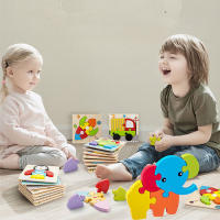 Rompecabezas De Madera Montessori Para Bebés Juego Educativo 3D Animal De Película Juguetes Para Niños De 1 a 3 Años Unisex - details 23