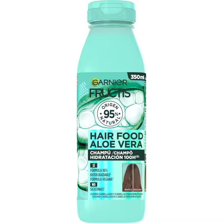 GARNIER Fructis Hair Food Sets de Aloe Vera Champú, Acondicionador o Mascarilla 3 en 1. Hidratante para Cabello Deshidratado - 1