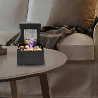Fresadora De Mesa Miniatura Fuente Decorativa Regalo De Navidad Multifuncional Ornamento Para El Hogar Material De Plástico ABS Tamaño Compacto Fuente De Agua USB Para Bonsái - details 4