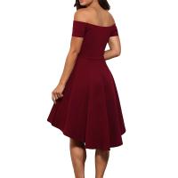 Vestido Midi Asimétrico De Hombro Descubierto Para Mujer Elegante Y Cómodo Estilo Casual Corte Ajustado Transversal Versátil Para Todas Las Estaciones - details 9