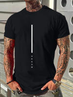 Camiseta De Verano Para Hombre Algodón 100% Ajustada Deportiva Casual Con Estampado De Letras DREAM Manga Corta Cuello Redondo - details 1