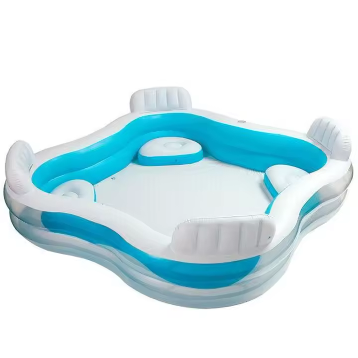 Intex - PISCINA HINCHABLE CON ASIENTOS 229X229X66 CM  990 L familiar verano jardin - 1