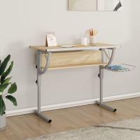 vidaXL Mesa de dibujo madera y acero y gris 110x53x(58-87) cm en color Negro/Roble Sonoma/Blanco | estructura resistente ideal para salón dormitorio o estudio - details 1