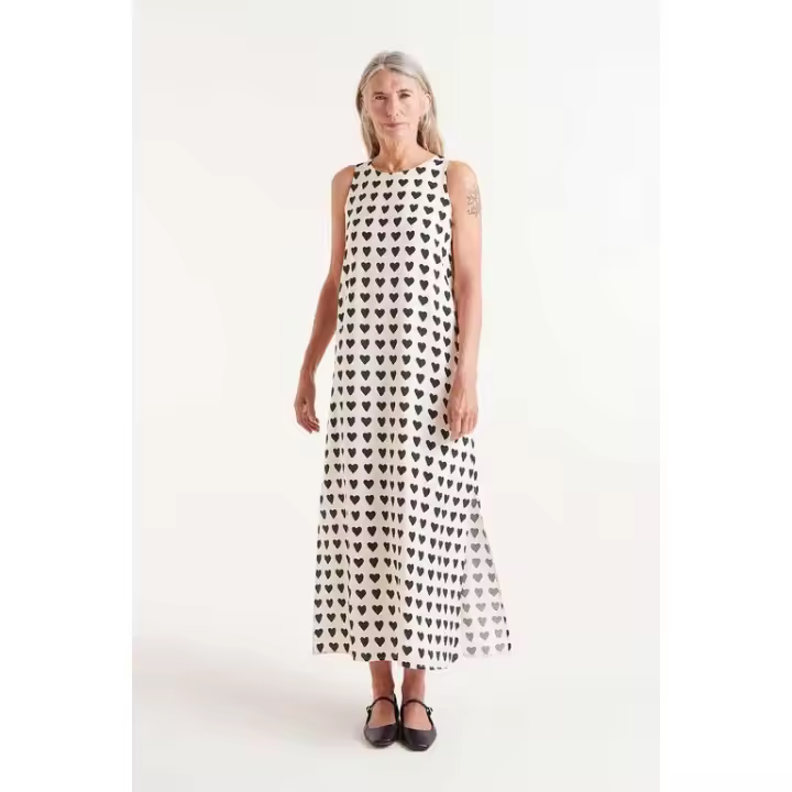 Vestido largo estampado de corazones, Compañia Fantástica - 1