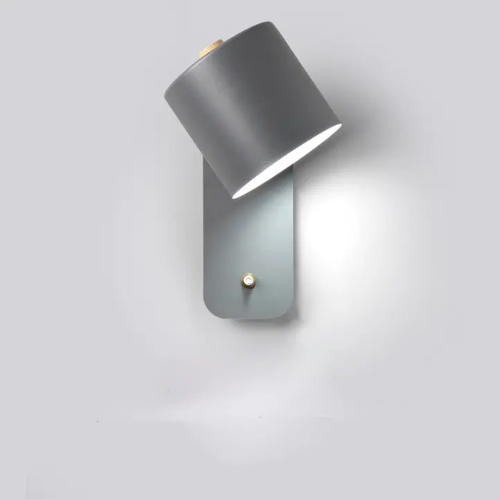 Lámpara De Pared LED Moderna Para Interior Iluminación De Escaleras Y Dormitorio Con Interruptor Decoración Para Sala De Estar Material De Hierro Color Negro Azul Gris Verde - 1