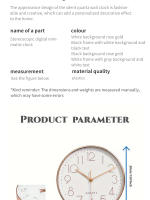 8 Inch Mute Wall Clock Simple Digital Wall Clock Home Decorations Cubic Digital Clock Quartz Wall Clock - details 2