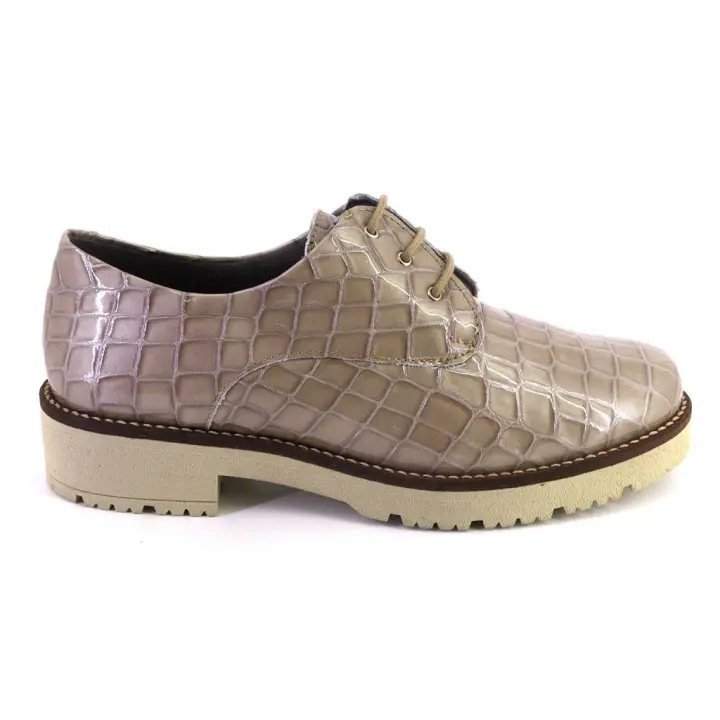 PITILLOS 10081 Zapatos con cordones de mujer piedra PIEL 624 - 1