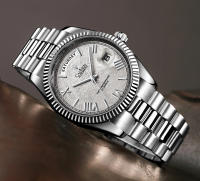 Reloj Mecánico Para Hombre CADISEN Con Dial De Meteorito Calendario Completo Semana 100M Resistencia Al Agua Movimiento MIYOTA 8285 Acero Inoxidable Cristal De Zafiro - details 11