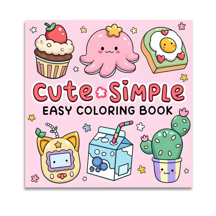 Libro De Colorear Para Adultos Con Patrones Fuertes Y Sencillos CUTE & SIMPLE Regalo Perfecto Para Fiestas Y Cumpleaños - 1