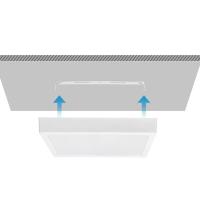Downlight LED de superficie 24W Código de barras: 8433325291112 temperatura del color:6500K Caudal luminoso,:2700lm Protección IK:IK03 Dimension:L289*W289*H38. Montaje es de superficie,de metal blanco. Luz directa hacia bajo. - details 6