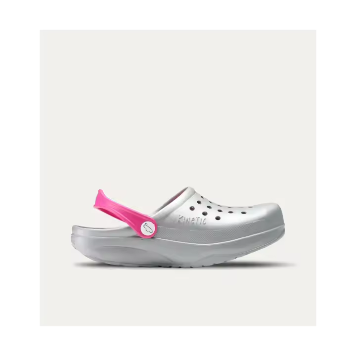Zuecos Ergonómicos plata y fuxia - 1