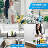 Soporte Para Esponja Y Detergente En Acero Inoxidable Organizador De Cocina Drenaje Racks Y Almacenamiento Ecológico Para Esterilla De Lavabo - details 5
