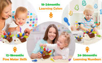 Juguete Educativo Para Bebé Montessori De Habilidades Motoras Finas Juguete Sensorial De Erizo Para Preescolares Viajes - details 2
