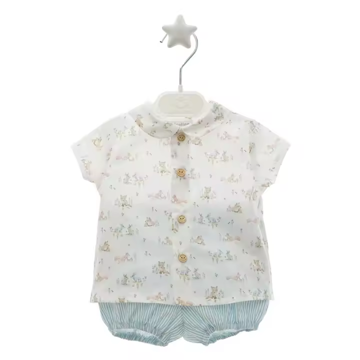 Conjunto Micolino 2 Piezas Turquesa Bebé 1-18 Meses Primavera-verano - 1