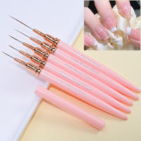 Set De 5 Pinceles De Uñas Rosa Para Arte De Uñas Y Dibujar Con Tamaño Elongado De 7/9/11/15/25mm Herramienta Profesional Para Manicura Y Gel UV - details 8