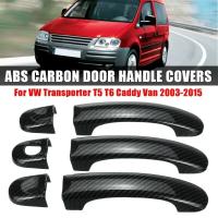 Set De 6 Cubiertas De Manija De Puerta En Fibra De Carbono Para VW Transporter T5 T6 Caddy 2003-2015 Accesorios Exteriores - details 0