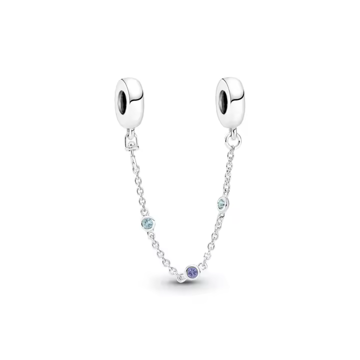 Cadena seguridad Pandora plata Tres Gemas Azules 791688C01 5700302986334 - 1