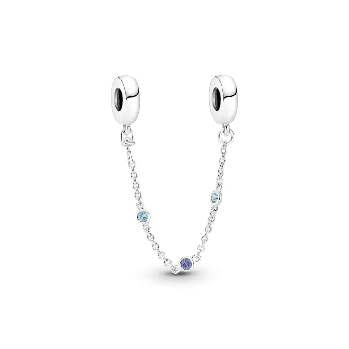 Cadena seguridad Pandora plata Tres Gemas Azules 791688C01 5700302986334 - 1