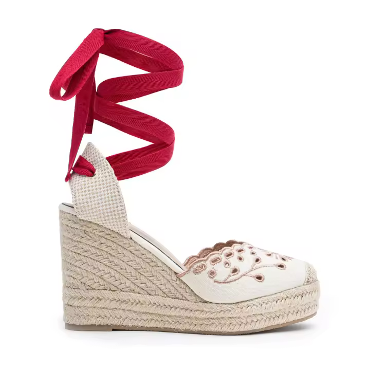 Alpargatas de cuña alta con bordado floral - Verano para Mujer - 1