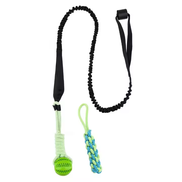 Juguete Interactivo Para Perros Juego De Tirar Y Retener Bola Colgante Con Correa De Malla Para Limpieza De Dientes Y Divertido Para Interior Y Exterior - 1