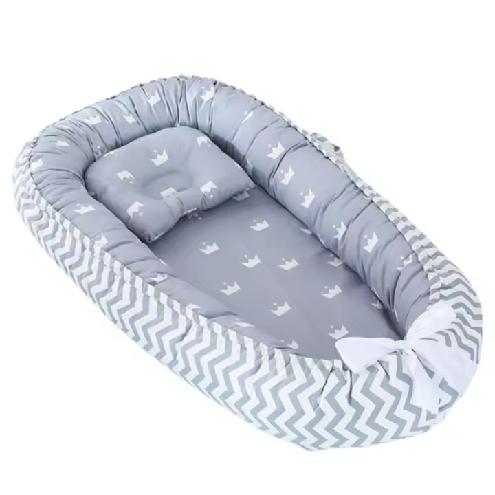 Cuna De Bebé Portátil 85x50cm Con Almohada Y Frontera De Seguridad Algodón Cradle Para Recién Nacidos Lounger Infantil Co-sueño Cuna De Bajo Peso - 1