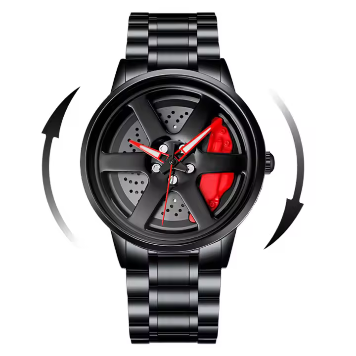 Reloj De Pulsera Deportivo VA VA VOOM Con Dial Rotatorio Y Correa De Acero Inoxidable Resistente Al Agua 3Bar Movimiento De Cuarzo Reloj Para Hombre - 1