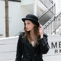 Sombrero Derby De Lana Negra 100% Para Hombres Y Mujeres Lining De Satén Estilo Formal Fedoras Para Fiestas Y Complementos De Magia Talla Ajustable - details 6
