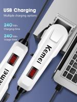 Kemei KM-809A Ajustable Cortadora De Pelo Profesional Para Hombres Con Pantalla LED Cortadora De Cabello Eléctrica Recargable Y Con Cable 3 Cuchillas Incluidas - details 9