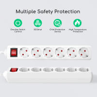 Aigostar Regleta alargador de 2/3/4/5/6 enchufes con cable de 1.5/3/5 metros e interruptor. Color Blanco - details 3