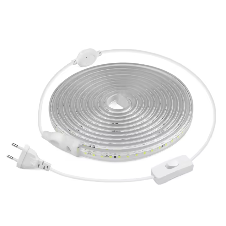 Tira De Luces LED Flexible 110V 220V Impermeable Para Exterior Con Enchufe EU/US Decoración De Jardín 1M/2M/5M/10M/15M/20M 5050 SMD Luz Blanca Cálida Y Natural - 1