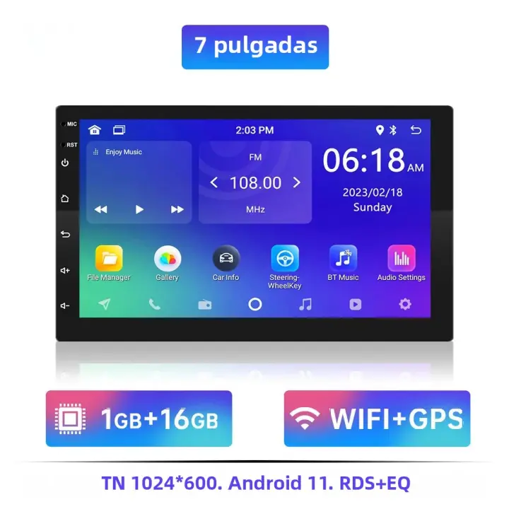 Radio De Coche Android 11 Autoradio Universal 32G 2 Din 7/9/10 Pulgadas WIFI GPS Reproductor Multimedia Para Hyundai Nissan Toyota Kia Con Control Del Volante Y CarPlay - 1