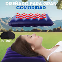 2 Kit Almohada Hinchable Playa Flocada - Cojin Inflable Camping para Cabeza Impermeable - Almohada Festivales y Playa Soporte Hinchable Viaje para Acampar - Almohadilla Senderismo Acampada Ultraligera - details 0