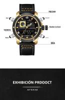 Reloj Deportivo Militar NAVIFORCE NF9236 Para Hombre Con Pantalla Doble Impermeable Resistente Al Choque Cuero Dual Display Reloj De Pulsera Calendario Semanal Alarma Cronógrafo - details 0