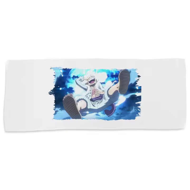 MERCHANDMANIA TOALLA MEDIANA GIMNASIO ABSORBENTE one piece luffy nika gear 5 hito no mi pirata suave con bolsita rey shonen - 1