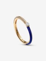 Pandora ME with pavé y Azul-Baño de Oro de 14 K Pandora - Anillo Doble - details 1