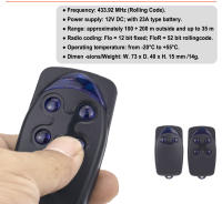 Gadoore FLO2R-S FL04R-S Control Remoto De Puerta De Garaje 433MHz Código De Encriptación Desplazable Compatible Con ON1 ON2 ON4 ON1E ON2E ON4E MUY VR ERA INTI1 ERA INTI2 - details 2