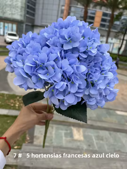 Gran Tamaño 5 Cabezas De Flor Artificial Hydrangea De Seda Para Decoración De Hogar Boda Fiesta Decoración De Flores De Arreglo Para Novia - 1