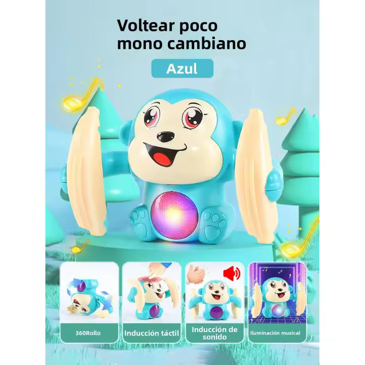 Juguete Educativo Para Bebés Mono Eléctrico Con Luz Y Música Juguete De Preescolar Para Niños Y Niñas Aprendizaje Por Juego - 1