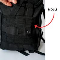 Steel Mule Mochila Grande Táctica Militar Color Negro 38L, impermeable y resistente. Ideal para operaciones largas, senderismo, airsoft y gym. Sistema MOLLE, 5 compartimentos, velcro para parches. Cómoda, ligera y reforzada. Ideal para viaje, moto, montañ - details 10